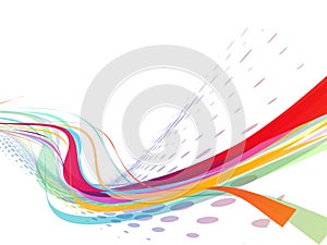 Abstract rainbow wave line