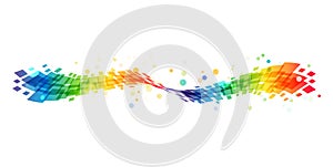 Abstract rainbow wave on white background