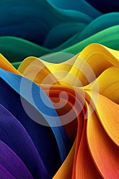 Abstract Rainbow Waves Colorful Background