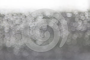 abstract raindrop and bokeh on windshield, blur ,white background