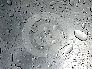 Abstract of raindrop bubbles on the sunroof