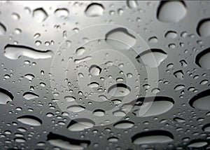 Abstract of raindrop bubbles on the sunroof.