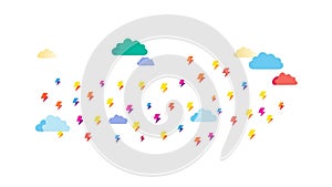 Abstract Raindrops and Clouds Pattern for Weather, vector design Generative AI