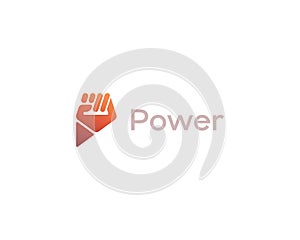 Abstract raised fist logo. Universal power independence sign. Protest revolution riot symbol