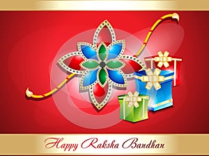 Abstract raksha bandhan background with gifts