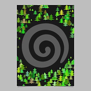Abstract random seasonal pine tree design brochure template