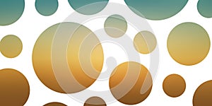 Abstract Random Sized Transparent Circles Pattern on Colorful Blurred Sunset Sky Background