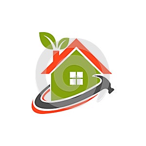 Abstract real estate agent logo icon vector design