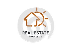 Abstract real estate agent logo icon vector design. Rent, sale of real estate vector logo, House cleaning, home security, real