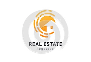 Abstract real estate agent logo icon vector design. Rent, sale of real estate vector logo, House cleaning, home security, real