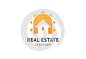 Abstract real estate agent logo icon vector design. Rent, sale of real estate vector logo, House cleaning, home security, real