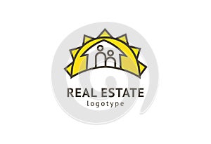 Abstract real estate agent logo icon vector design. Rent, sale of real estate vector logo, House cleaning, home security, real