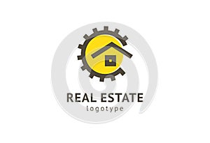 Abstract real estate agent logo icon vector design. Rent, sale of real estate vector logo, House cleaning, home security, real