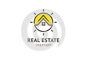 Abstract real estate agent logo icon vector design. Rent, sale of real estate vector logo, House cleaning, home security, real