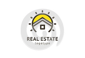 Abstract real estate agent logo icon vector design. Rent, sale of real estate vector logo, House cleaning, home security, real