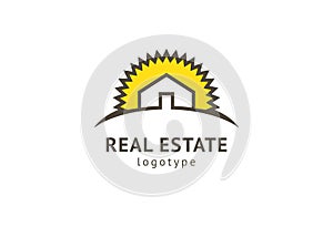 Abstract real estate agent logo icon vector design. Rent, sale of real estate vector logo, House cleaning, home security, real