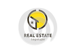 Abstract real estate agent logo icon vector design. Rent, sale of real estate vector logo, House cleaning, home security, real