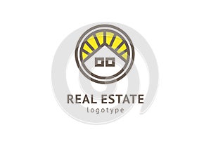 Abstract real estate agent logo icon vector design. Rent, sale of real estate vector logo, House cleaning, home security, real