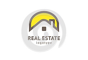 Abstract real estate agent logo icon vector design. Rent, sale of real estate vector logo, House cleaning, home security, real