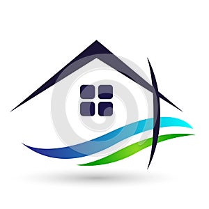 Abstract real estate  House roof and home logo vector element icon design vector on white background