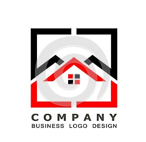 Real estate House roof and home logo vector element icon design vector on white background. Business, collection. photo