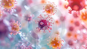 Abstract Realism: Microstock Photos Showcasing the Scientific Beauty of Virus Particles