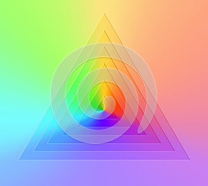 Abstract realistic vector, triangular gradient rainbow background.