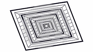 Abstract Receding Squares. Geometric Depth Pattern Design, vector design Generative AI