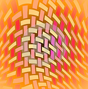 Abstract rectangles pattern yellow orange pink netting