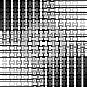 Abstract rectangles and stripes pattern white gray black netting