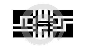 Abstract Rectangular Geometric Pattern, Interlocking Lines, vector design Generative AI