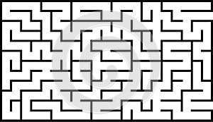 Abstract rectangular maze. Game for kids. Puzzle for children. One entrance, one exit. Labyrinth conundrum. Flat vector illustrati