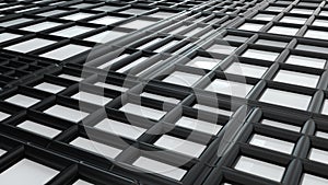 Abstract rectangular shapes and lines. Scalable adaptive blocks. Computer generated 3d rendering background