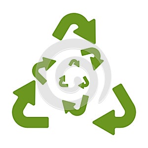 Abstract recycling sign vector icon. Vector recycling symbol. Ecology icon. Symbol of nature and environment.