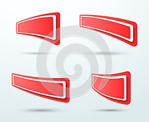Abstract Red 3d Text Box Templates 4 Set Vector