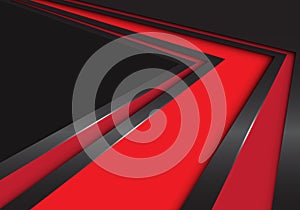 Abstract red arrow speed direction on black design modern futuristic background vector