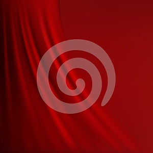 Abstract red background cloth or liquid wave illustration of wavy folds of silk texture satin or velvet material