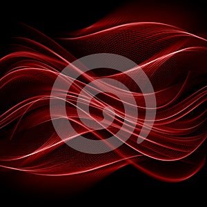 Abstract red background cloth or liquid wave illustration of wavy folds of silk texture satin or velvet material or red