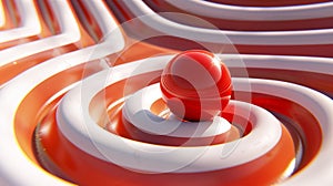 abstract red background with geometric circle shape and line elements. modern concept