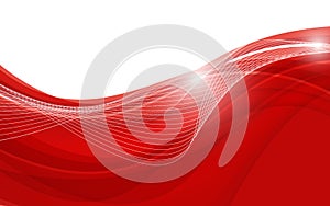 Abstract red background with wave. Vector illustration