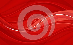 Abstract red background with wave. Vector illustration