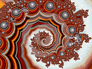 Abstract Red Beaded Helix Background Fractal Art