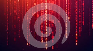 Abstract red binary code.