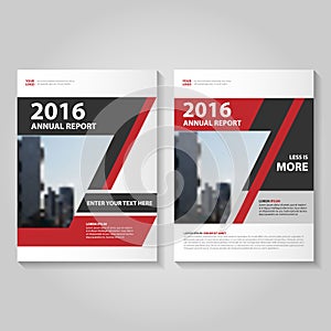 Abstract red black annual report Leaflet Brochure Flyer template design, book cover layout design