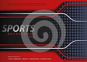 Abstract Red-Black Background in Sport Design Style