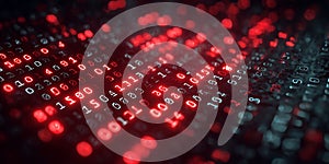 Abstract Red and Black Data Stream Background