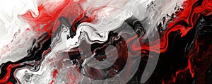 Abstract red and black fluid art painting