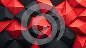 Abstract Geometric Wall Pattern in Red and Black