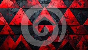 Abstract Red and Black Geometric Triangle Pattern