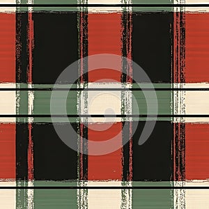 Abstract Red, Black, and Green Plaid Pattern